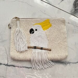 Chico’s Beaded Cockatoo Clutch with Tassel